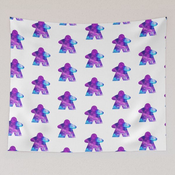 Item preview, Purple and Sky Blue Space with Galaxy Stars Meeple | Board Game Fan designed and sold by Zab Butler Design.