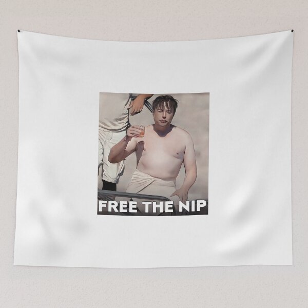 Item preview, Elon Musk Meme Photos Free the nip designed and sold by Angees.