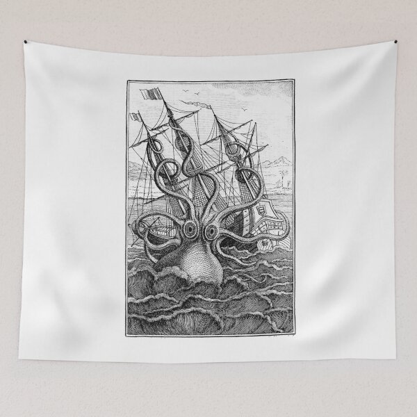 Item preview, Giant Octopus Pirate Ship Vintage Kraken Sailing Squid designed and sold by unfinishedneigh.