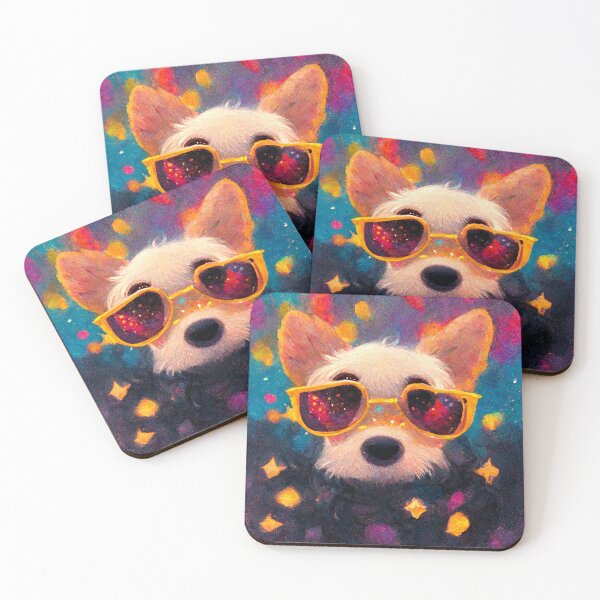 Item preview, Dog Wearing Sunglasses in Space designed and sold by MythicPrompts.