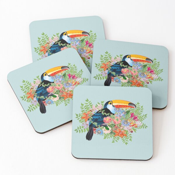 Item preview, Ornate Toucan And Beautiful Decorative Cascading Flowers designed and sold by TrulyEpoque.