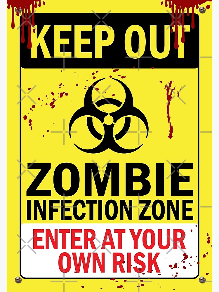 Zombie Zone Keep Out Warning Sign | Greeting Card