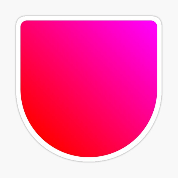 CyberGLAM Letter U - Red Fuchsia Futuristic Geometric Font Sticker
