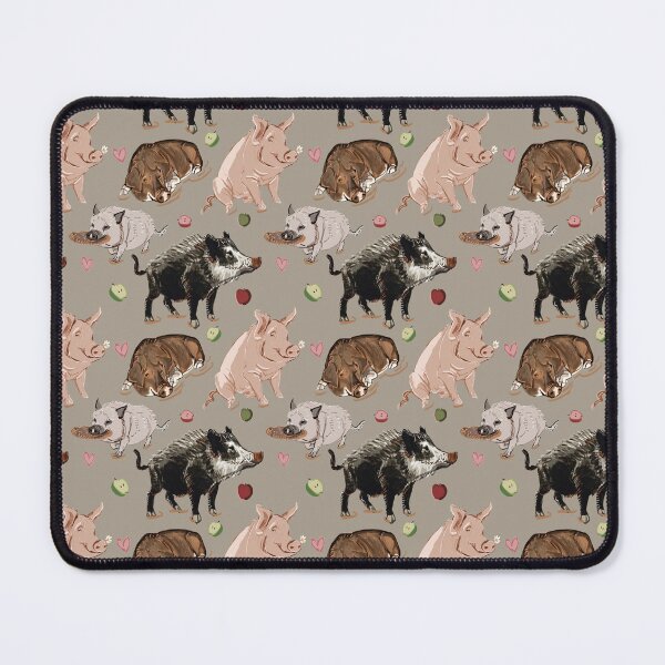 Item preview, Pig pattern in warm grey  designed and sold by EskTuulispaa.