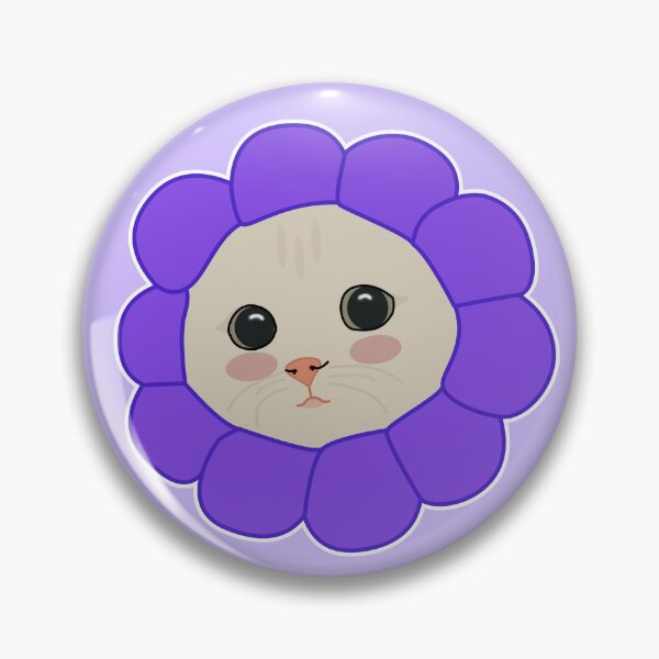 Item preview, Purple cute cat with flower accessory designed and sold by Cute-Treasure.
