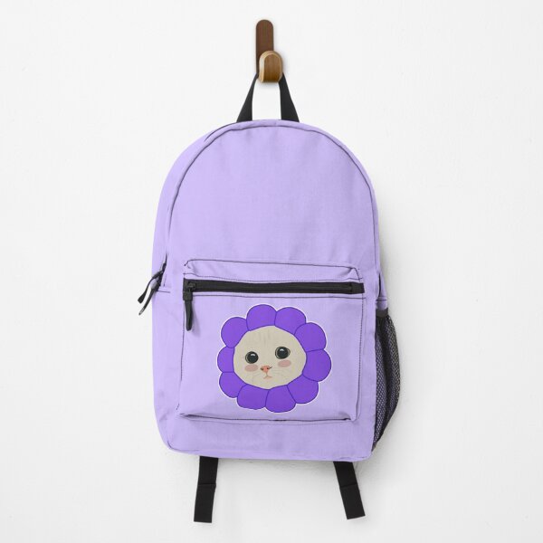 Item preview, Purple cute cat with flower accessory designed and sold by Cute-Treasure.