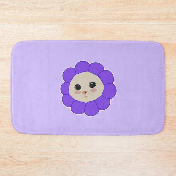 Item preview, Purple cute cat with flower accessory designed and sold by Cute-Treasure.