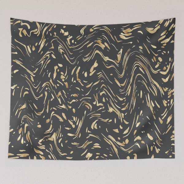 Item preview, Modern Gold Gray Dots Wavy Lines Abstract Design designed and sold by InovArtS.