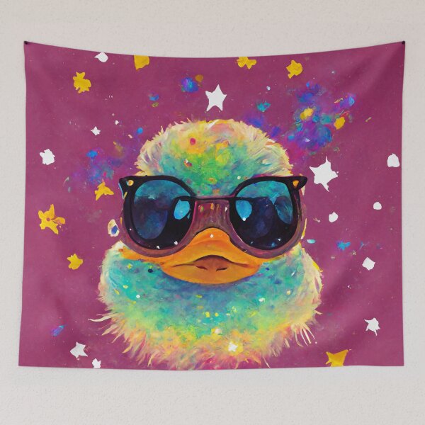 Item preview, Duck Wearing Sunglasses in Space designed and sold by MythicPrompts.