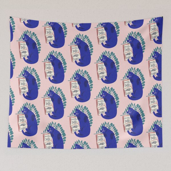 Item preview, Cat reading a book about fish designed and sold by Flyingwall.