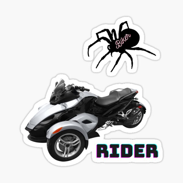 Three Wheeler Spider Biker Rider Sticker