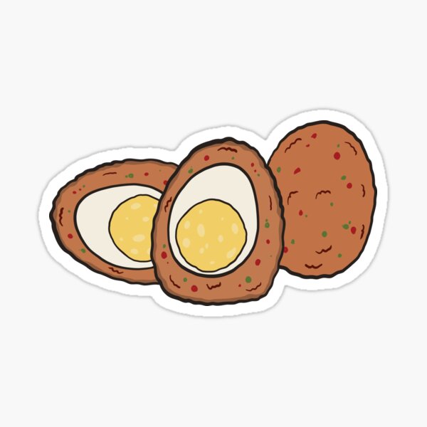 Scotch Egg Food art Drawing Pattern Sticker