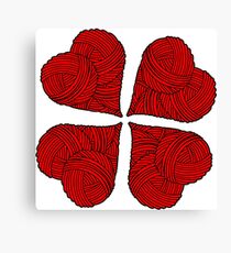 Yarn heart pattern Canvas Print