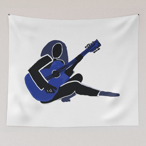Item preview, Woman with a guitar abstract neo-expressionism painting designed and sold by KARTICK DUTTA.