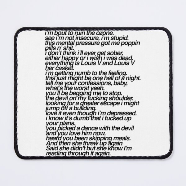 Item preview, Chase Atlantic Lyrics Quotes Black designed and sold by PrintUnlimited1.