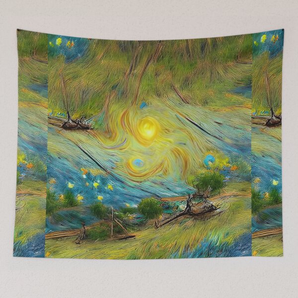 Item preview, AI Generated Art, Rainbow Stars Van Gogh  designed and sold by ACC .
