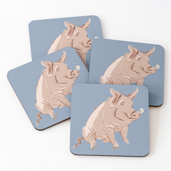Item preview, Pig pattern in Baby Blue designed and sold by EskTuulispaa.