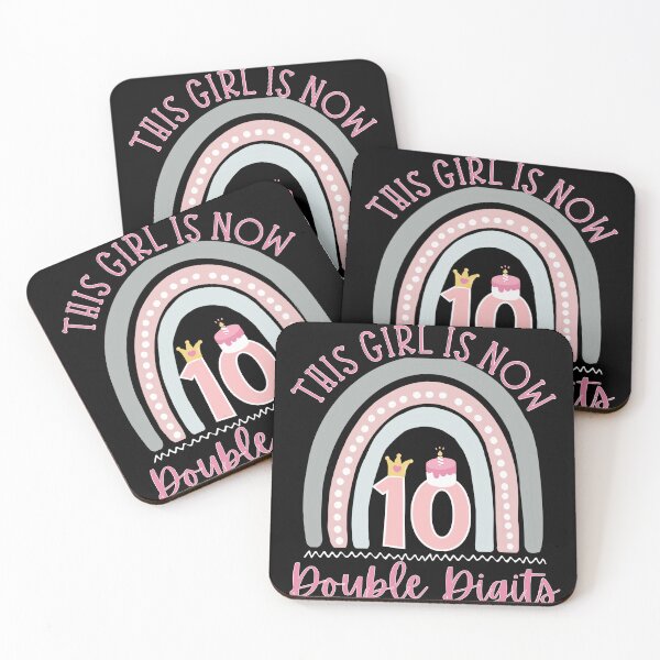 Item preview, This Girl Is Now 10 Double Digits 10th Birthday Rainbow 10 Years Old Gifts ideas designed and sold by Sasikharn.