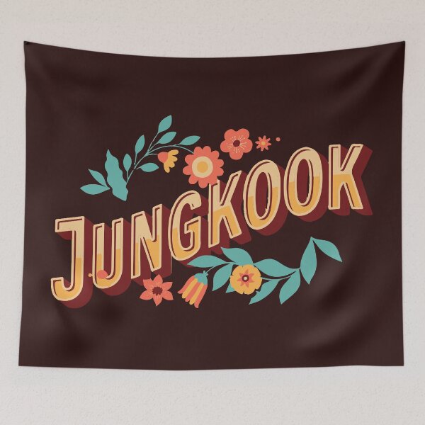 Item preview, BTS Jeon Jungkook flower elegant name typography text | Morcaworks designed and sold by Morcawork.