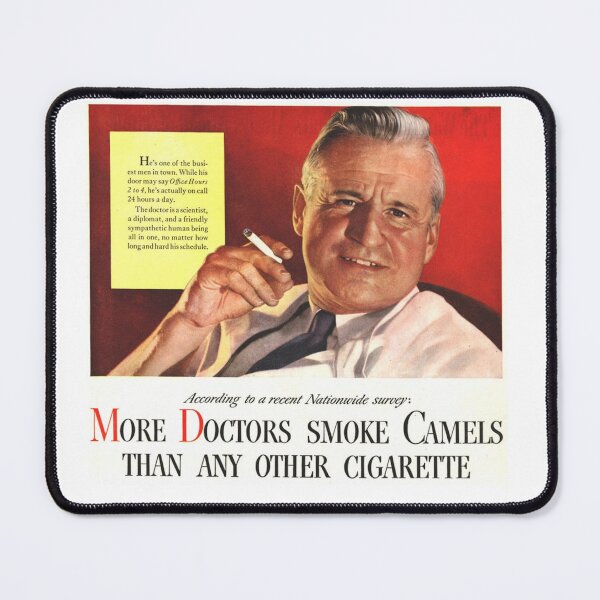 Item preview, Vintage Camels Doctor Smoking Cigarette Advert designed and sold by kfapparel.