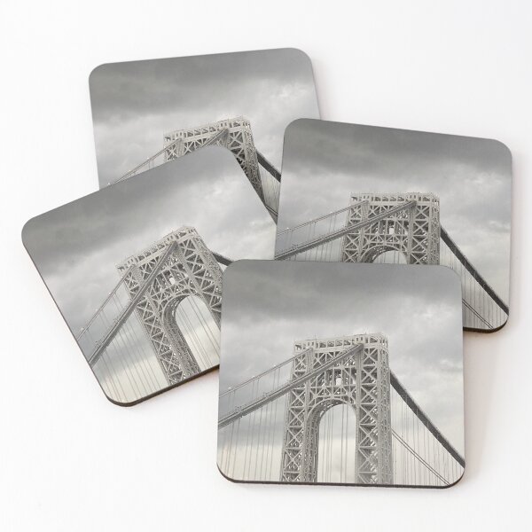 Item preview, George Washington Bridge under slivery grey clouds designed and sold by HarrietRGoren.