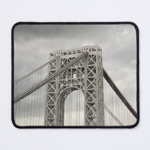 Item preview, George Washington Bridge under slivery grey clouds designed and sold by HarrietRGoren.