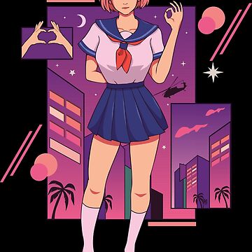 Anime schoolgirl Sticker for Sale by JeffSoesbe