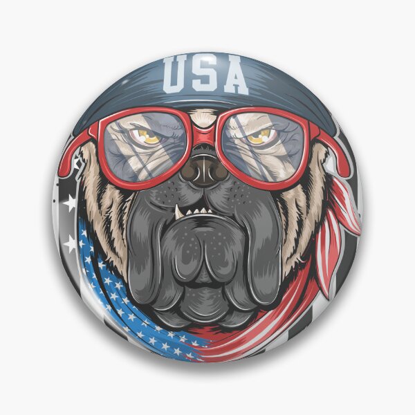 Item preview, cool mad dog with usa headband, bandana and glasses designed and sold by Mashka93.