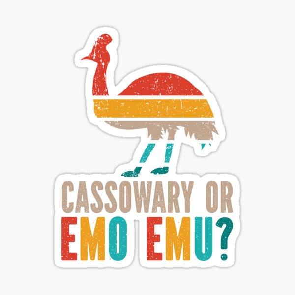 Item preview, Retro Vintage Cassowary or Emo Emu Funny Cassowary designed and sold by eternallygifted.