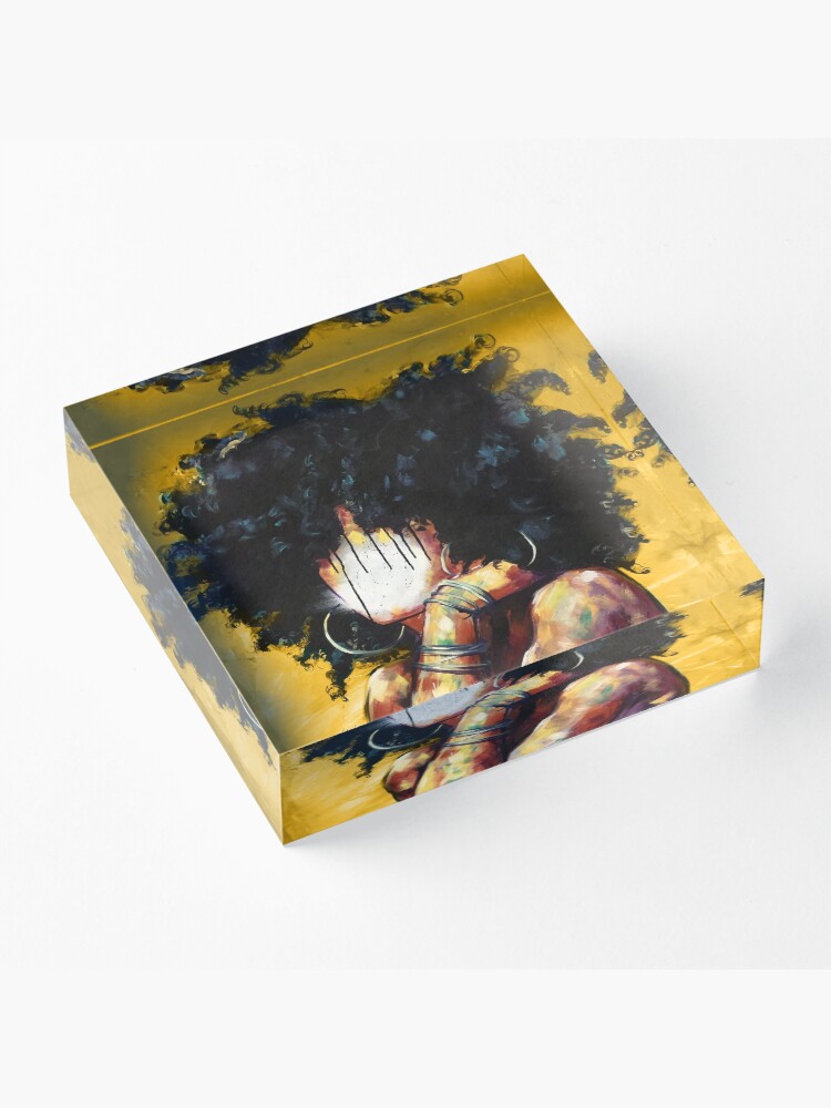 Alternate view of Naturally II GOLD Acrylic Block