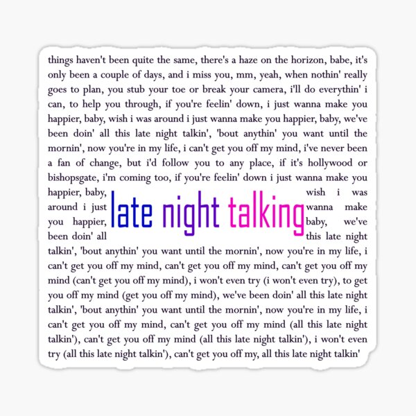 Harry Styles – Late Night Talking Lyrics