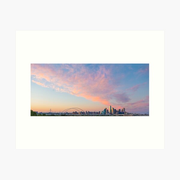 Item preview, Fiery Pink Dallas Skyline designed and sold by josephhaubert.