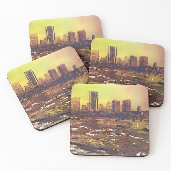 Item preview, Richmond, VA skyline watercolor painting.  Fine art skyline Richmond city artwork designed and sold by rfoxphoto.