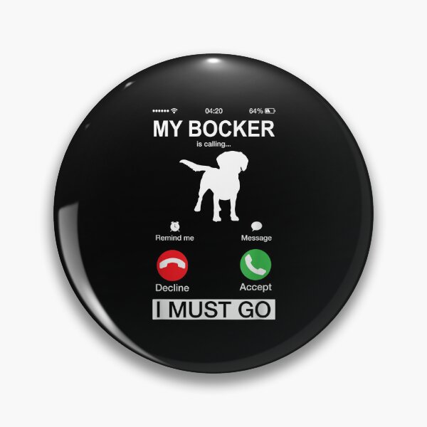 Aperçu de l'œuvre Mon Bocker appelle, chiot drôle d'animaux d'écran de téléphone, amoureux de chien de Bocker, cadeau de Noël de propriétaire de papa de maman de niche créée et vendue par xlnv.