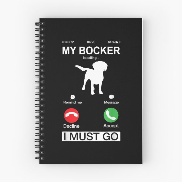 Aperçu de l'œuvre Mon Bocker appelle, chiot drôle d'animaux d'écran de téléphone, amoureux de chien de Bocker, cadeau de Noël de propriétaire de papa de maman de niche créée et vendue par xlnv.