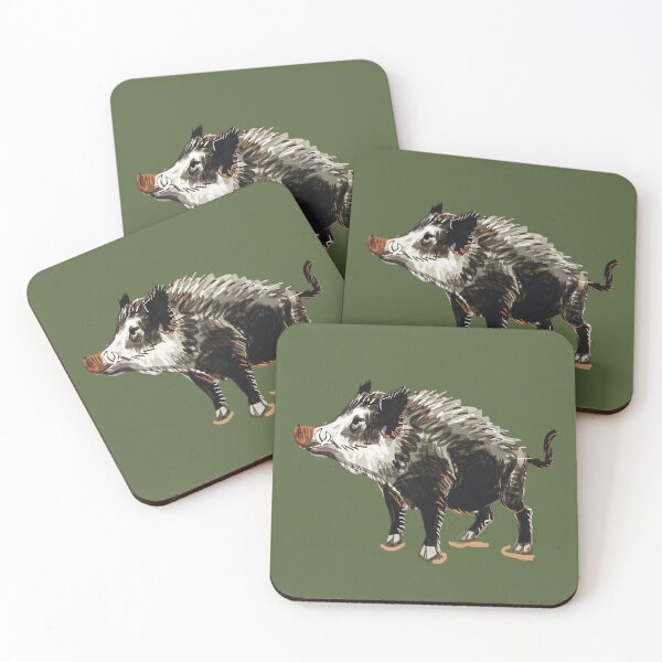 Item preview, Pig pattern in Forest Green designed and sold by EskTuulispaa.