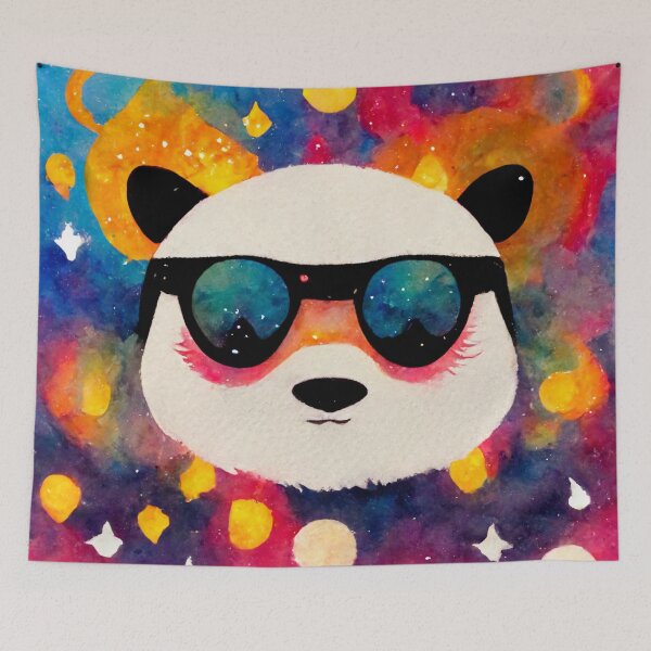 Item preview, Panda Wearing Sunglasses in Space designed and sold by MythicPrompts.