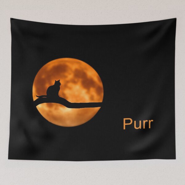 Item preview, ANIMALS #88 - Full Golden Moon with Cat Silhouette - Purr designed and sold by DEL-Productions.