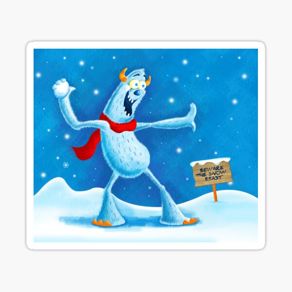 Item preview, Snow Beast throwing snowballs designed and sold by DavidBirkeArt.