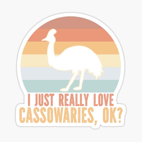 Item preview, I Just Really Love Cassowaries Retro Sunset Cassowary Love designed and sold by eternallygifted.