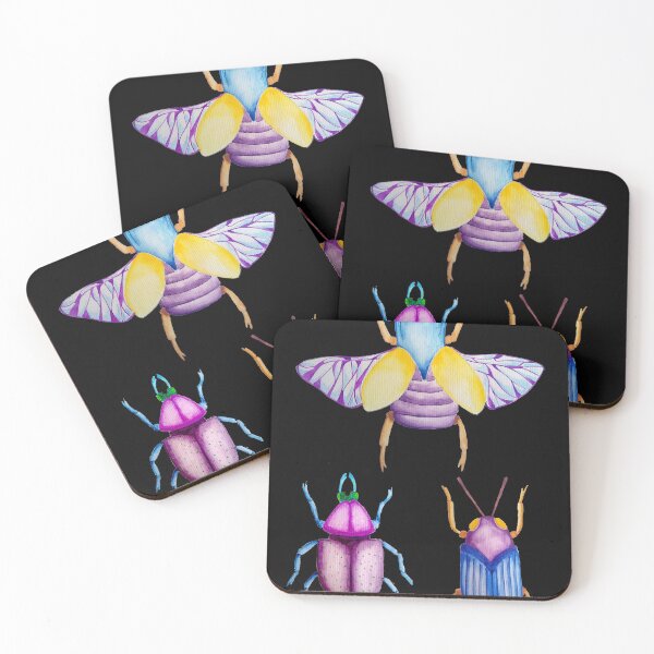 Item preview, Watercolor Colored Beetles designed and sold by ViviCampos.
