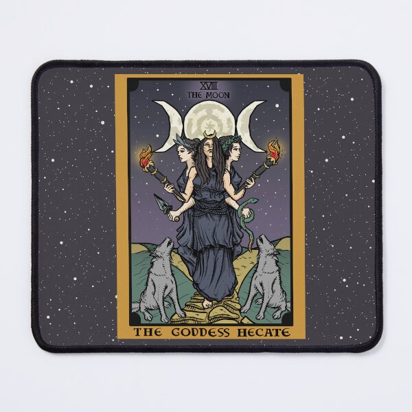 Item preview, Hecate Triple Moon Goddess of Witchcraft and Magick Witch Hekate Wheel Tarot Card designed and sold by TheGhoulishGarb.
