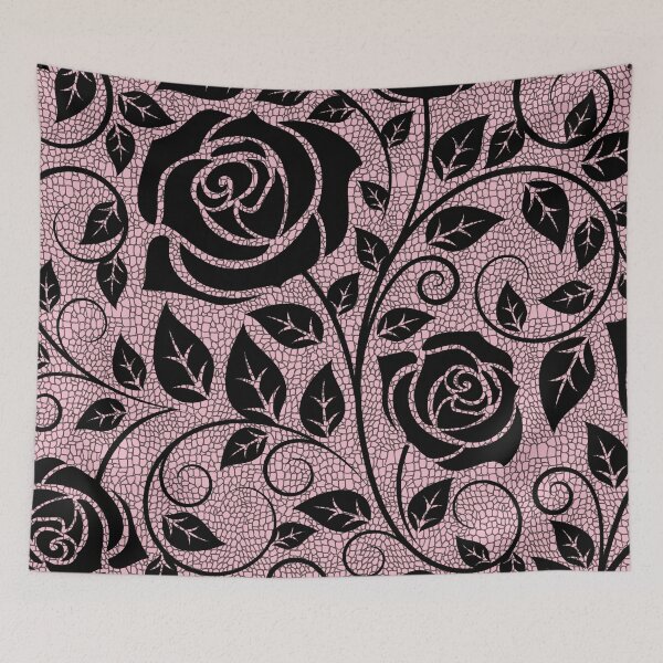 Aperçu de l'œuvre Motif Rose Mauve Noir créée et vendue par HappyLifeCreate.