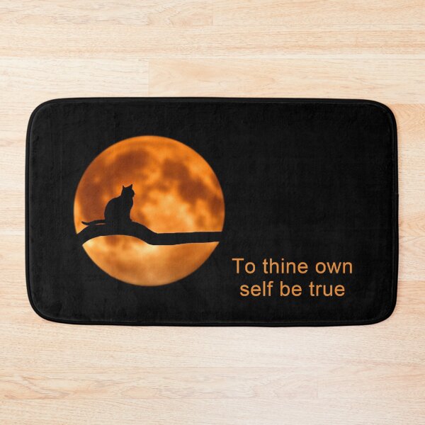 Item preview, ANIMALS #89 - Full Golden Moon with Cat Silhouette - To thine own self be true designed and sold by DEL-Productions.