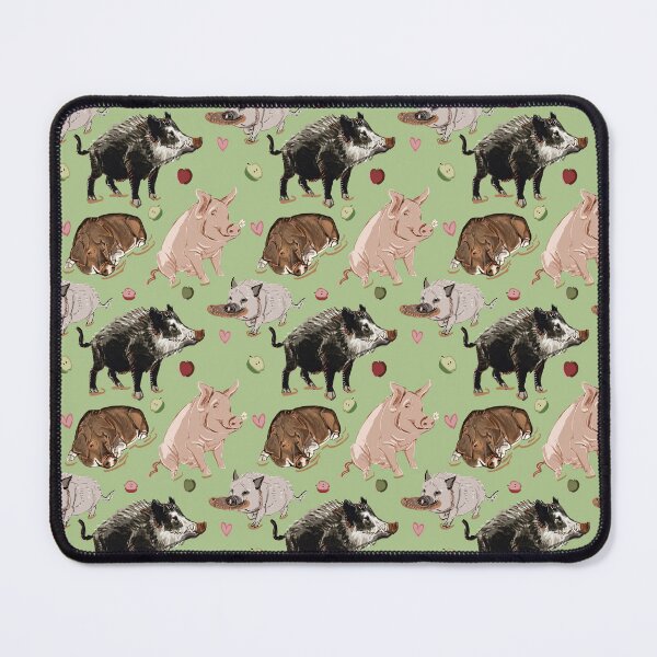 Item preview, Pig pattern in apple green designed and sold by EskTuulispaa.
