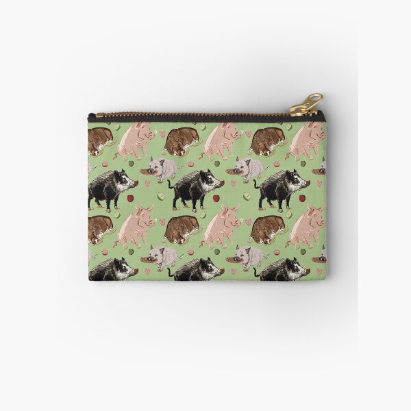 Item preview, Pig pattern in apple green designed and sold by EskTuulispaa.
