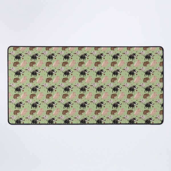 Item preview, Pig pattern in apple green designed and sold by EskTuulispaa.
