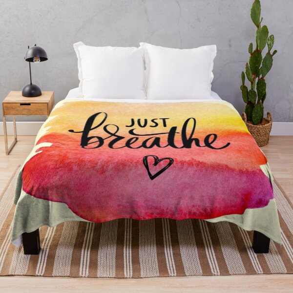 Item preview, Just Breathe Inspirational Motivational Quote | Summer Vibes Watercolour: designed and sold by LifeAndWonder.