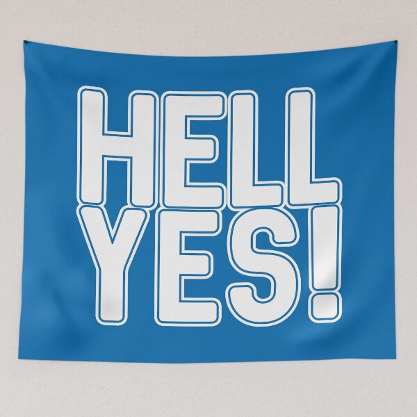 Item preview, HELL YES!, Scottish Independence White and Saltire Blue Text Slogan designed and sold by MacPean.