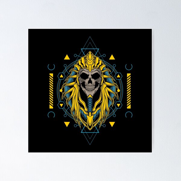 Item preview, Skull King Of Egypt With Sacred Geometry designed and sold by leen12 Art Designs Prints.